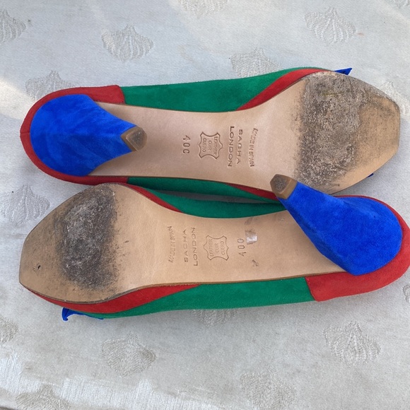 Sacha London Suede Colour Block Heels - Picture 3 of 9